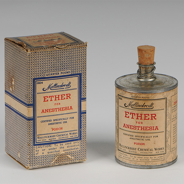 Ether bottle, mid-20th century, Mallinckrodt Chemichal Works