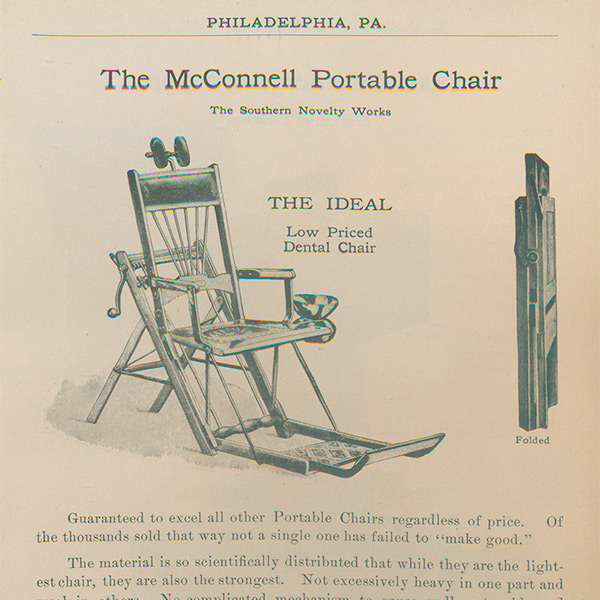 The McConnell portable chair was perfect for the travelling dentist