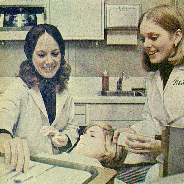 Cathy Moss, class of 1974, with Margaret Scarlett Sink, class of 1976
