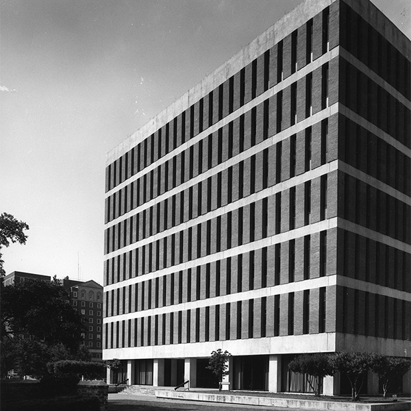 The seven-story structure opened in the fall of 1970
